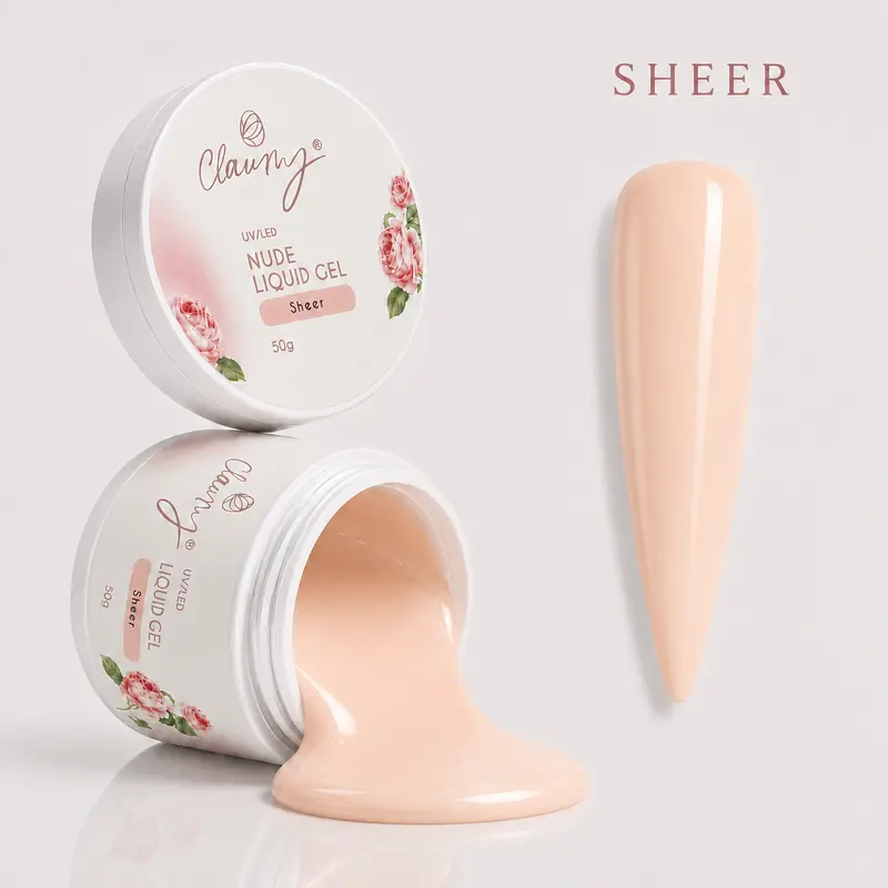 Nude Liquid Gel Sheer — Gel Líquido Construcción Profesional Claumy® 50g