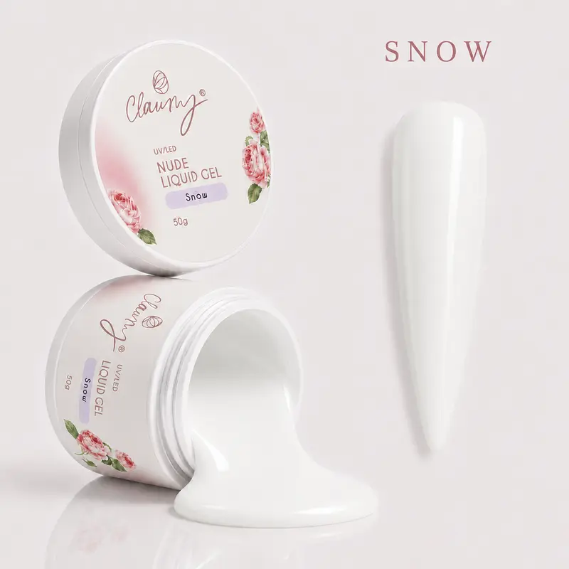 Nude Liquid Gel Snow — Gel Líquido Construcción Profesional Claumy® 50g