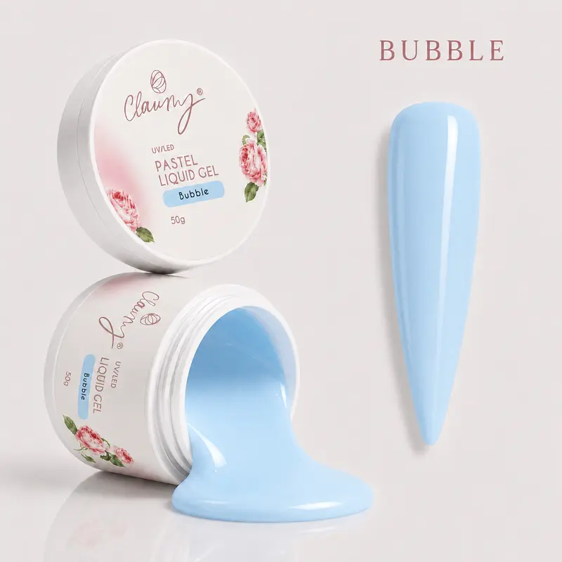 Pastel Liquid Gel Bubble — Gel Líquido Construcción Profesional Claumy® 50g