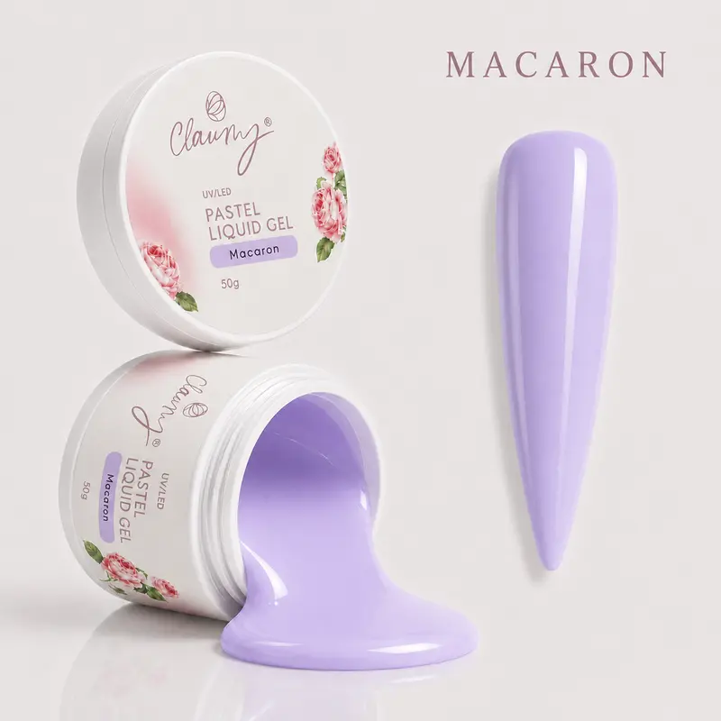 Pastel Liquid Gel Macaron — Gel Líquido Construcción Profesional Claumy® 50g