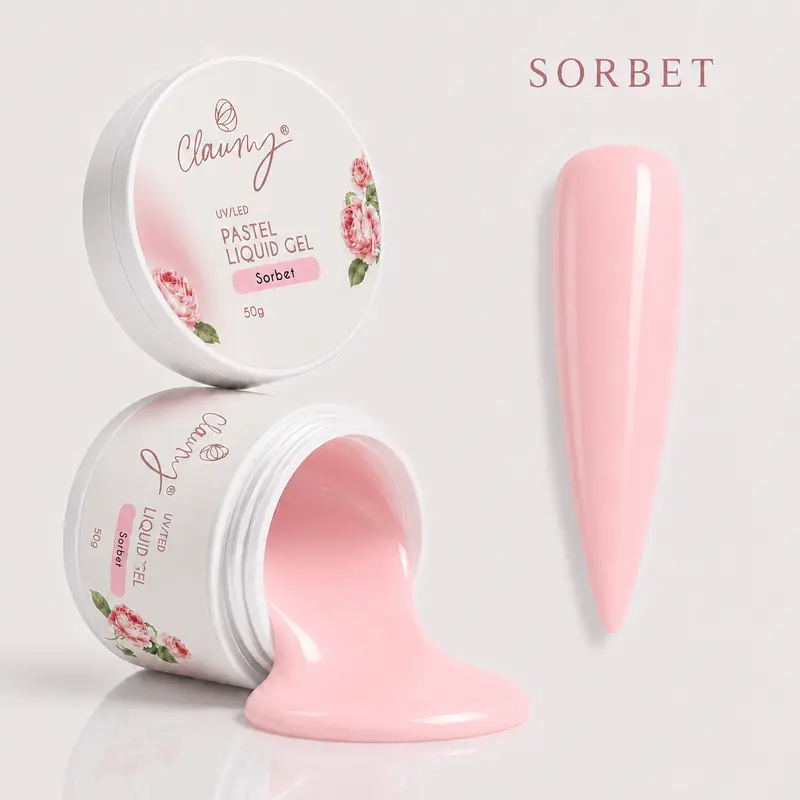 Pastel Liquid Gel Sorbet — Gel Líquido Construcción Profesional Claumy® 50g