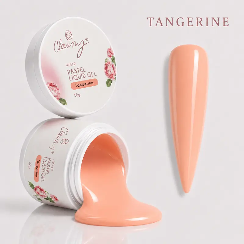 Pastel Liquid Gel Tangerine — Gel Líquido Construcción Profesional Claumy® 50g