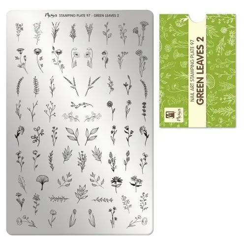 PLACA PARA STAMPING Nº 97 GREEN LEAVES 2 de MOYRA