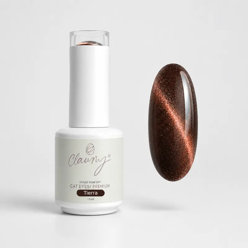 Premium Cat Eyes Tierra — Esmalte Magnético Brown Pearl Claumy® 15ml
