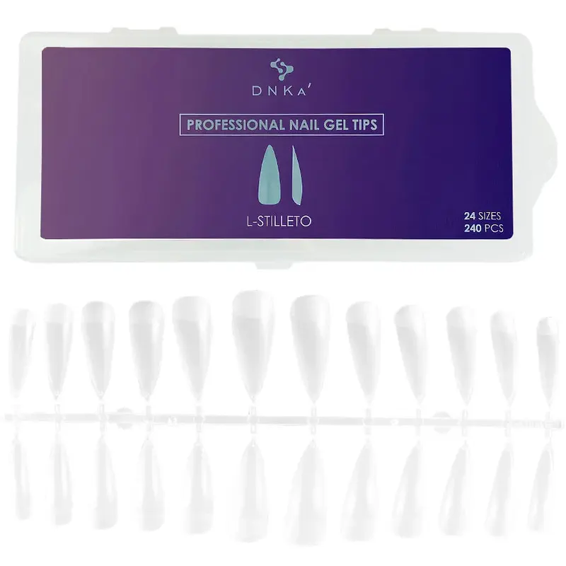 PROFESSIONAL NAIL GEL TIPS "DNKa" L-STILETTO 240 pcs