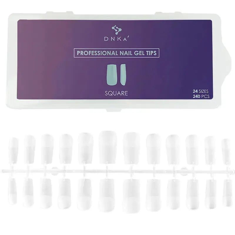PROFESSIONAL NAIL GEL TIPS "DNKa" SQUARE 240 pcs