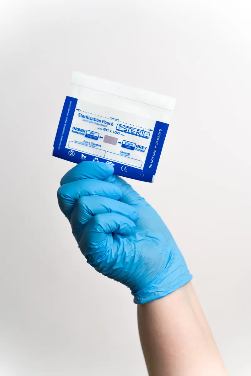 ProSteril Hot Air & Autoclave Sterilization Bags, 60x100 mm, CPW, transparent with indicator, 100 pcs.