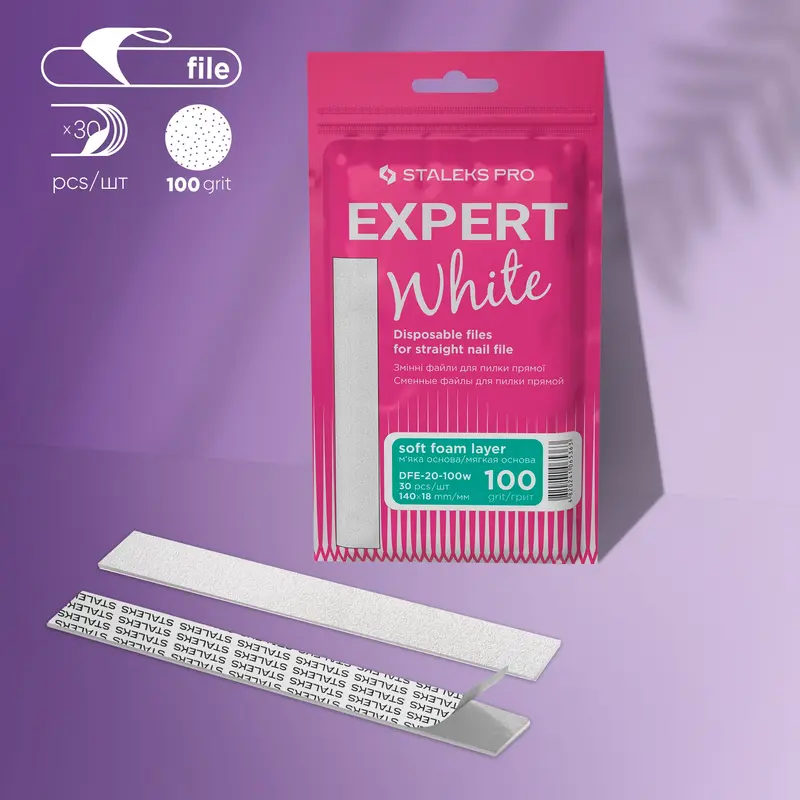 Recambio lima recta EXPERT 20 base acolchada 30uds - Staleks