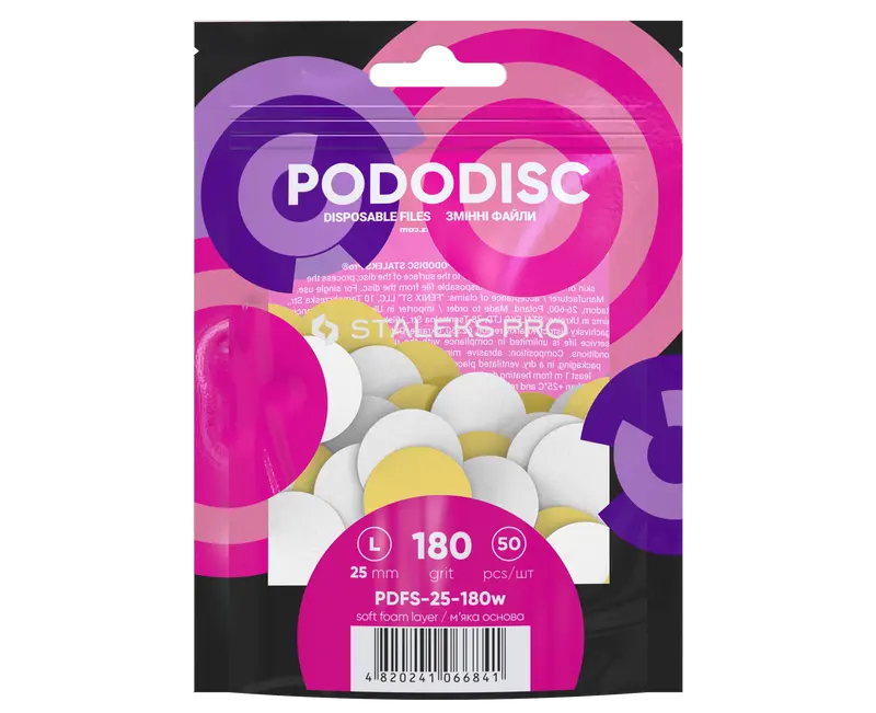 Recambios desechables para pododisco con esponja tamaño L(25mm) 180 grit (50un)
