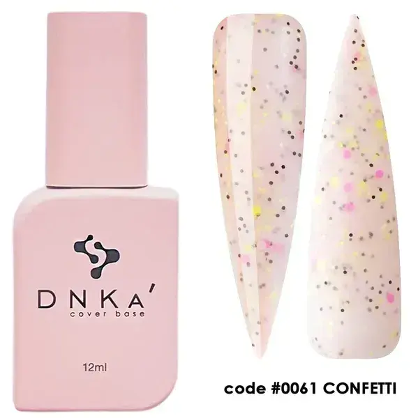 Rubber Base French DNKa #0061 Confetti 12 ml — Cobertura French