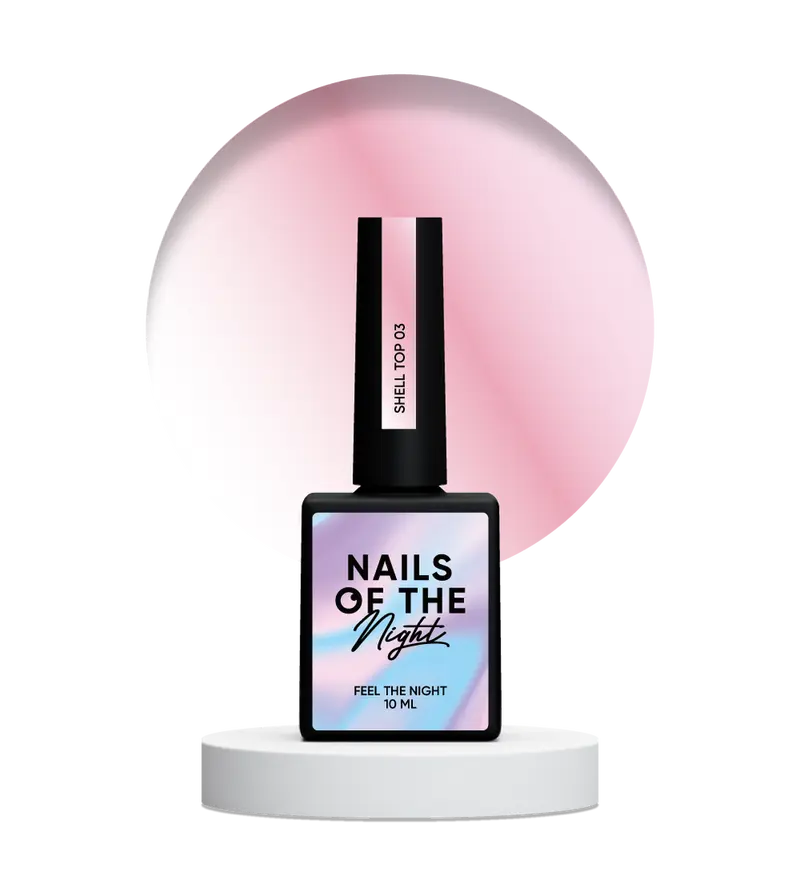 Shell Top 03 NAILS OF THE NIGHT - Top Perlado Rosa Sin Capa Pegajosa 10ml