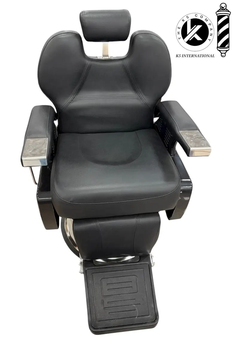 Silla de Barbero Hidráulica Moderna y Reforzada K5 International – Equipo Profesional de Peluquería y Barbería