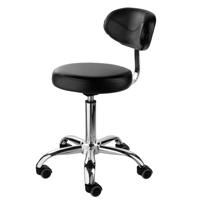 Silla negra con respaldo y regulación
