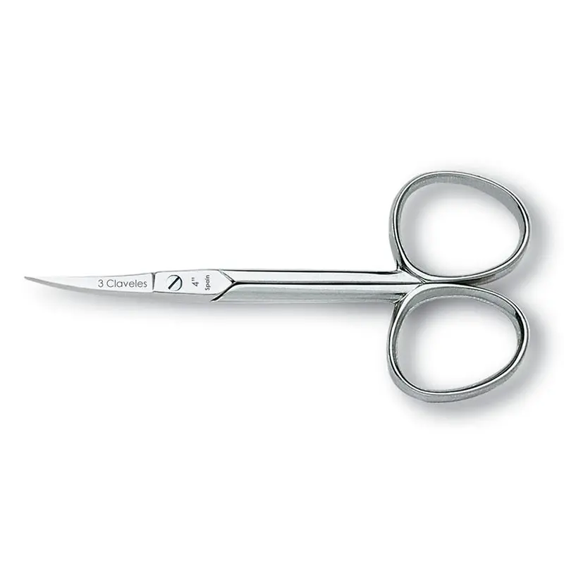 Tijera cutícula curva 4" Inox 3 Claveles