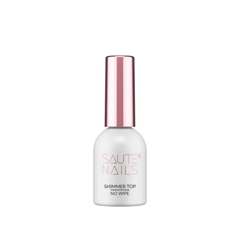 Top Shimmer Acabado Plateado No Wipe Saute Nails 8ml.