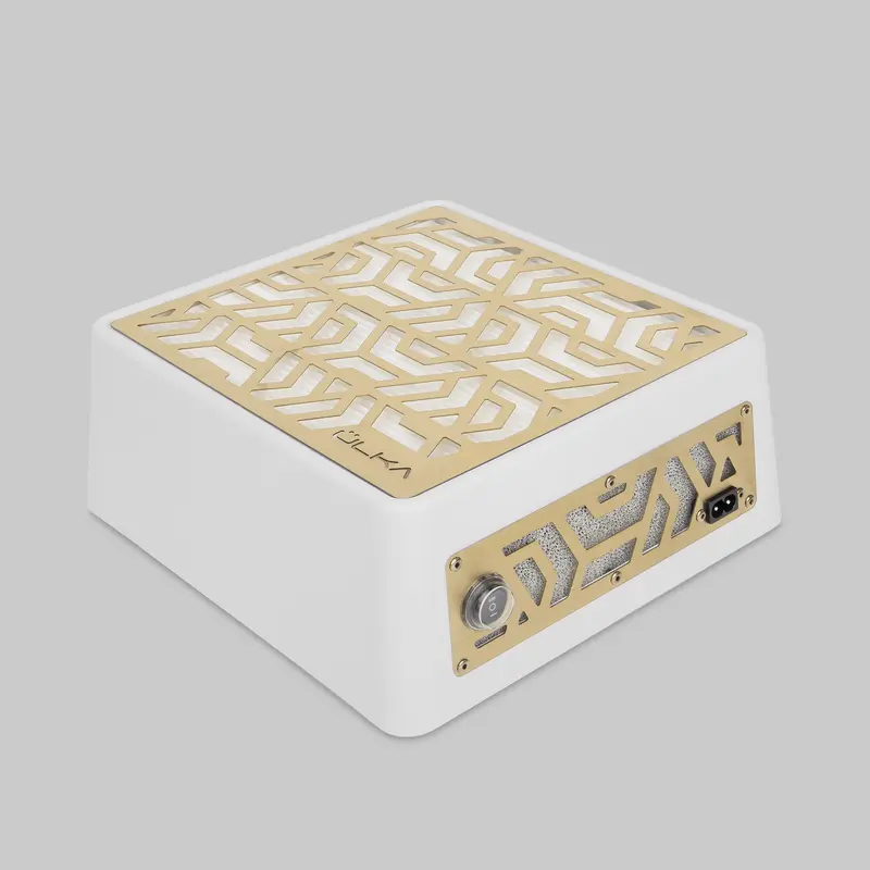 ULKA Dust Collector for Manicure PREMIUM White with Gold Grid