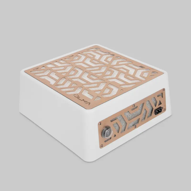ULKA Dust Collector for Manicure PREMIUM White with Rose Gold Grid