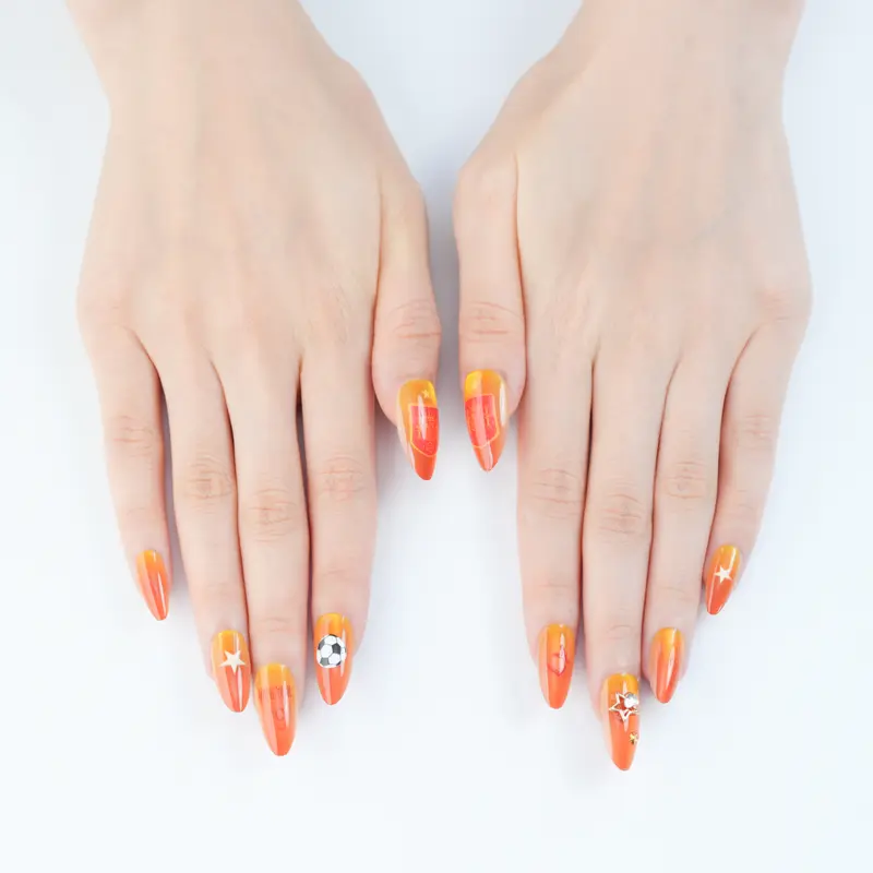 Uñas Press On artesanales del Mundial | Set de 24 piezas Reutilizables | Estilo Selección Española | Producto para Fans del Fútbol | La calidad es regular, solo se regala, no se vende.