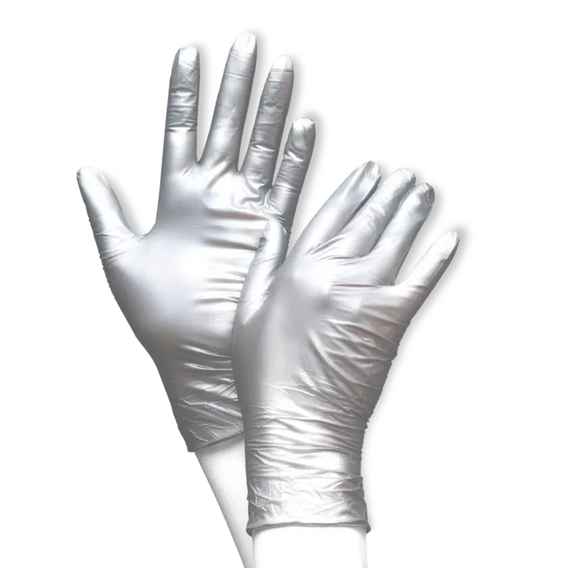 UNIGLOVES Disposable Nitrile Gloves with a Pearl Effect M FANCY SILVER, 100 pcs. (Germany)