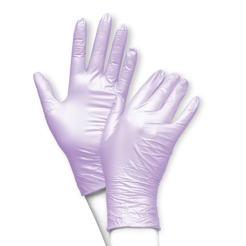 UNIGLOVES Disposable Nitrile Gloves with a Pearl Effect M FANCY VIOLET, 100 pcs. (Germany)